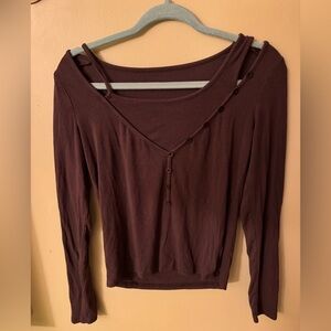 Brown Y2K Long Sleeve tank top sweater combo Dazy